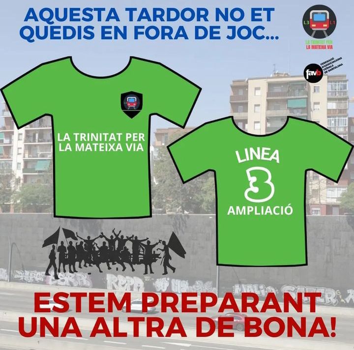 La lluita per l’ampliació de la L3 continua: les dues Trinitats no es&nbsp;rendeixen