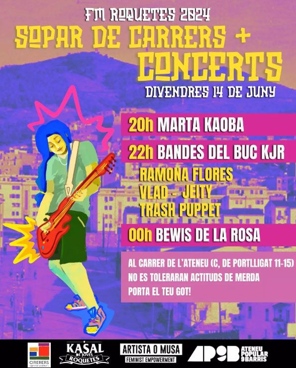 Sopar de carrers i concerts a la Festa Major de Roquetes 2024: Una nit per menjar i celebrar en&nbsp;comunitat